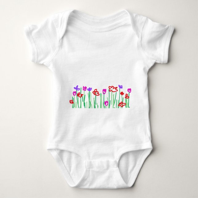 Jersey body flowers baby strampler (Vorderseite)