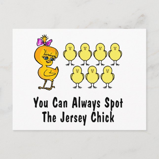 Jersey Chick Postkarte (Vorderseite)