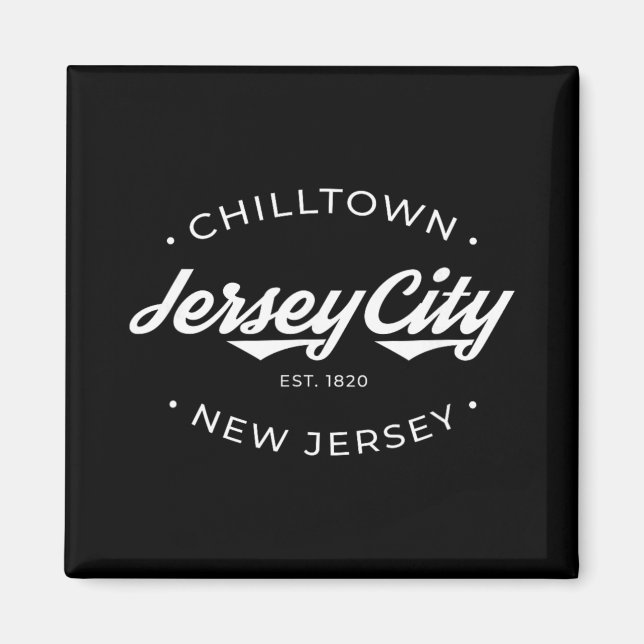 Jersey City New Jersey Chilltown - Black - Small - Magnet (Vorne)
