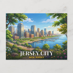 Jersey City New Jersey Reise Postkarte
