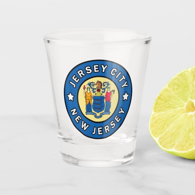 Jersey City New Jersey Schnapsglas (Vorderseite)