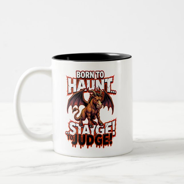 Jersey Devil Born To Haunt Funny Cryptid Humor Zweifarbige Tasse (Links)