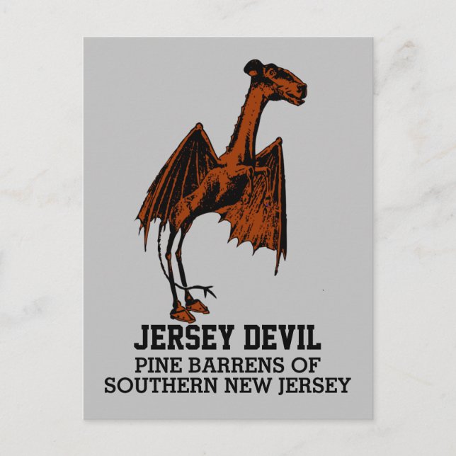 Jersey Devil Creature Cryptid Anpassbarer Text Postkarte (Vorderseite)