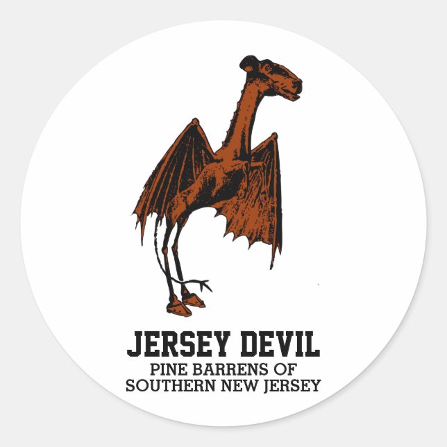 Jersey Devil Creature Cryptid Customizable Runder Aufkleber (Vorderseite)