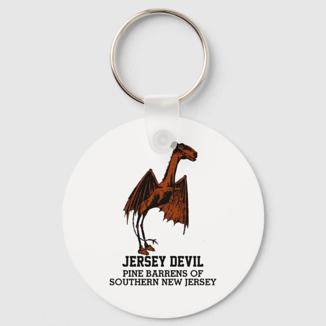 Jersey Devil Creature Cryptid Customizable Text Ke Schlüsselanhänger (Vorderseite)