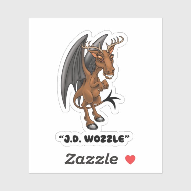 Jersey Devil "J.D. Wozzle" Kryptid-Aufkleber Aufkleber (Blatt)