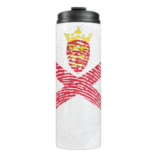 Jersey Flag Fingerprint Country Prix Identity Thermosbecher