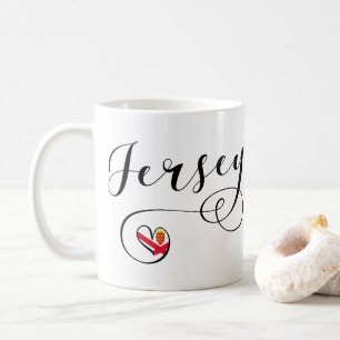 Jersey Flag Heart, Kanalinseln Kaffeetasse