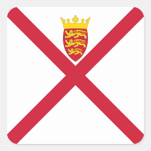Jersey Flag Quadratischer Aufkleber (Vorderseite)