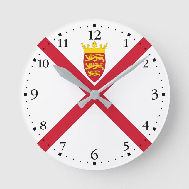 Jersey Flag Runde Wanduhr (Vorderseite)