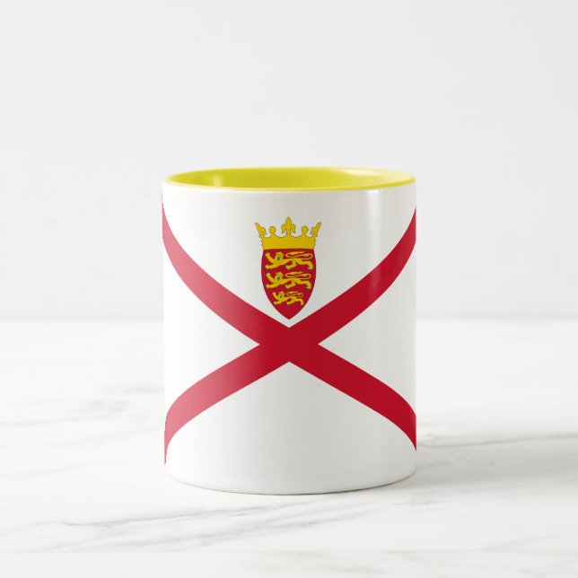 Jersey Flag Zweifarbige Tasse (Mittel)