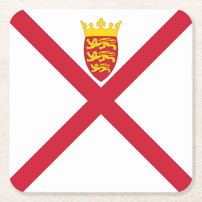 Jersey-Flagge Rechteckiger Pappuntersetzer (Vorderseite)