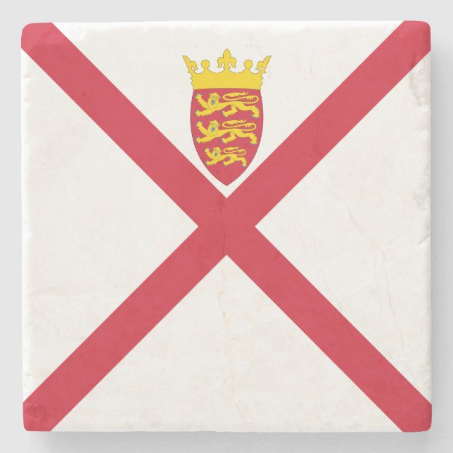 Jersey-Flagge Steinuntersetzer (Vorderseite)