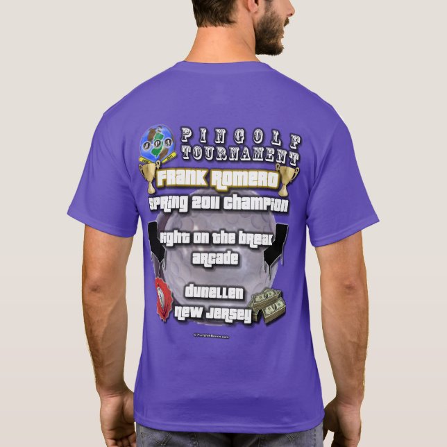 Jersey-Flipperautomat-Vereinigung PinGolf T-Shirt (Rückseite)