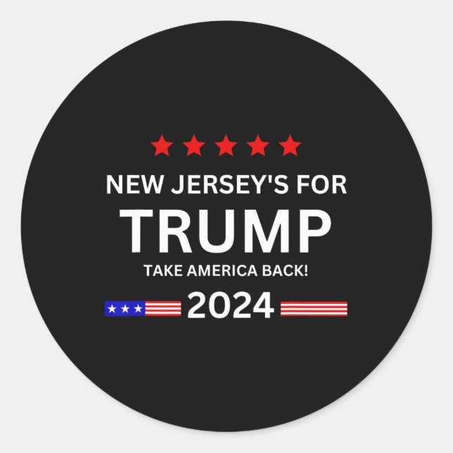 Jersey für Trump: Amerika zurück zur Wahl 2024 Runder Aufkleber (Vorderseite)