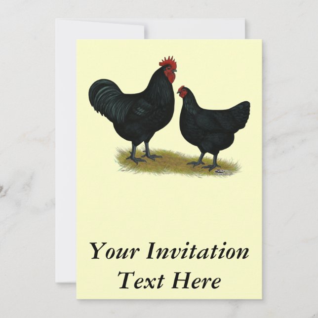 Jersey Giant Chickens Einladung (Vorderseite)