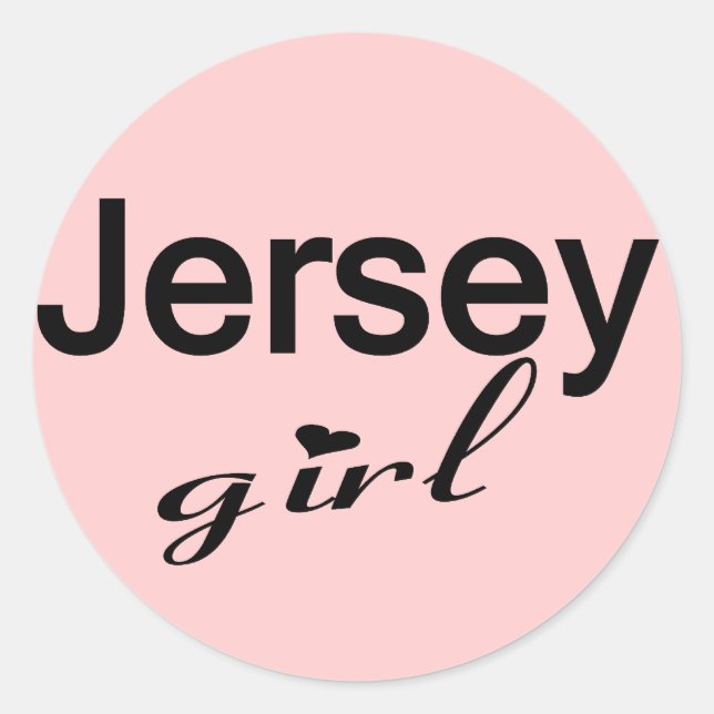 Jersey Girl Runder Aufkleber (Vorderseite)