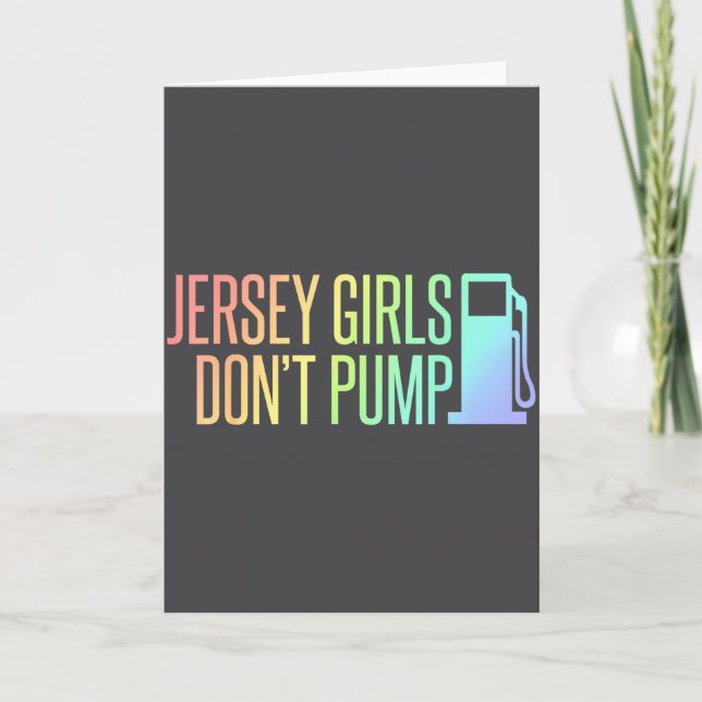 Jersey Girls Don't Pump Gas Funny New Jersey State Karte (Vorderseite)