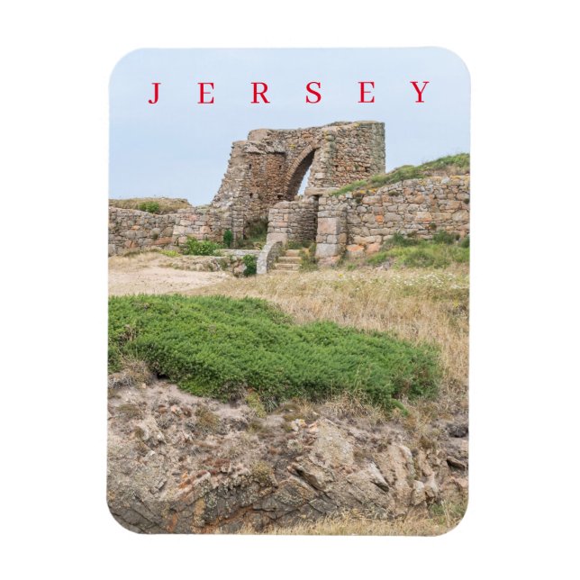 Jersey Grosnez Burgruine Aussicht Kühlschrankmagne Magnet (Vertikal)