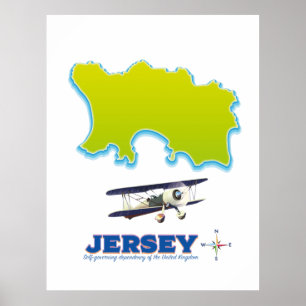 Jersey-Karte. Poster