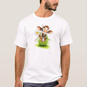 Jersey-Kuh im Gras T-Shirt