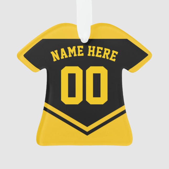 Jersey Name Number Ornament Template Soccer Hockey (Rückseite)