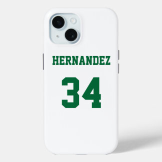 Jersey Name Number White and Green Case-Mate iPhone Hülle