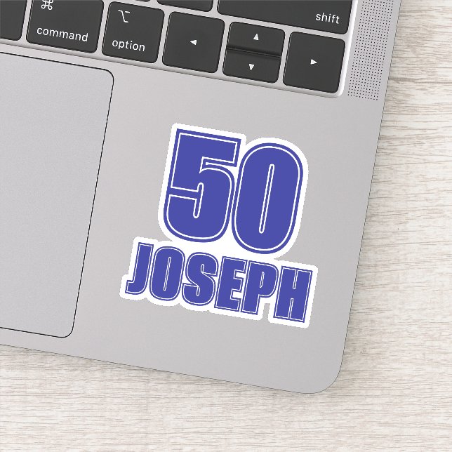 Jersey Number with Name Sticker, Sports Themed Aufkleber (Detail)