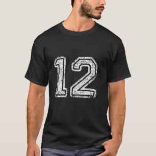 Jersey Nummer 12 Zwölf Fußball-Nummer Sportgeschen T-Shirt