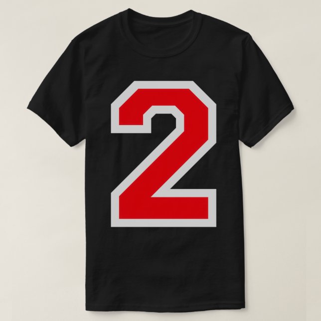 Jersey Nummer 2 Zwei Athletic Style Sports Player T-Shirt (Design vorne)