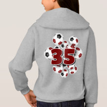 Jersey Nummer auf Gruppe von Fußballbälle Maroon