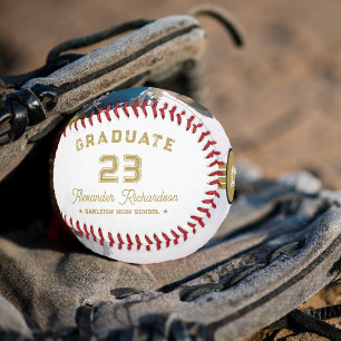 Jersey-Nummer Gold Abschluss Monogram Baseball