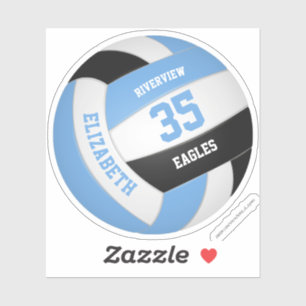 Jersey-Nummer lch blauer schwarzer Volleyball für Aufkleber