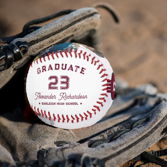 Jersey-Nummer | Mongram für Burgundy Red Abschluss Baseball (Von Creator hochgeladen)
