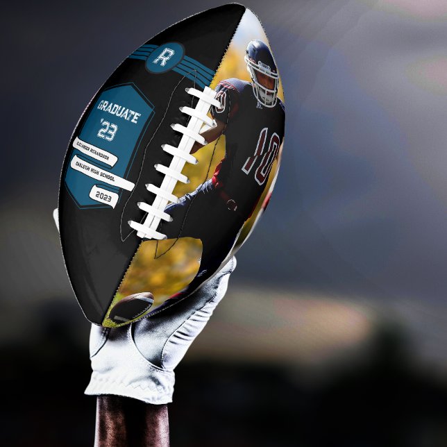 Jersey-Nummer | Monogramm des blauen Abschlusses Football (Von Creator hochgeladen)