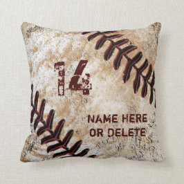 Jersey Nummer und Name des Vintagen Baseball-Pillo Kissen
