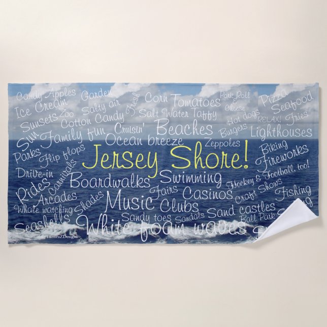 Jersey Shore Fun Things to Do Strandtuch (Vorderseite)