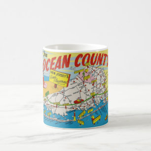 Jersey Shore Illustriert Map Kaffeetasse