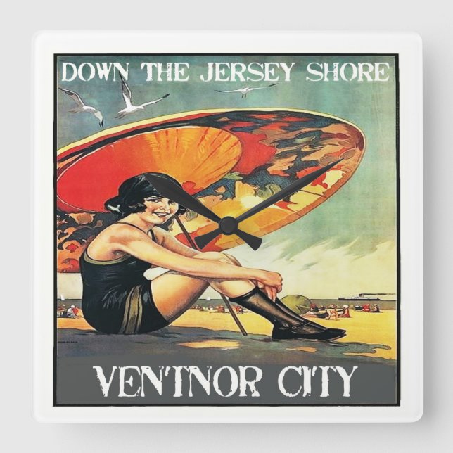 Jersey Shore Ventnor City Wall Uhr (Vorderseite)