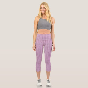 Jersey-Streifenmuster in Puderrosa Capri Leggings