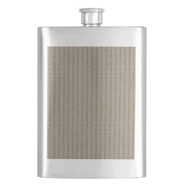 Jersey-Streifenmuster in sanftem Beige Flachmann (Vorderseite)