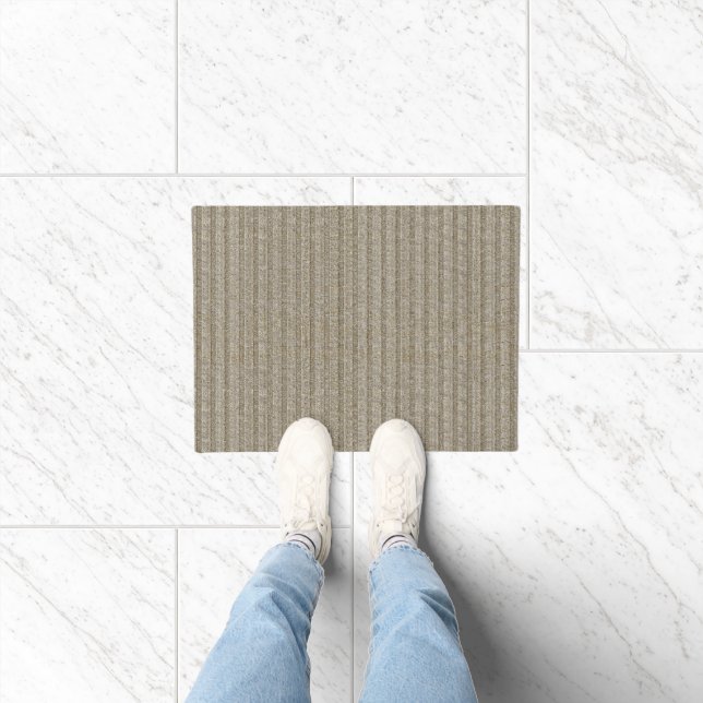 Jersey-Streifenmuster in sanftem Beige Fußmatte (Indoor)