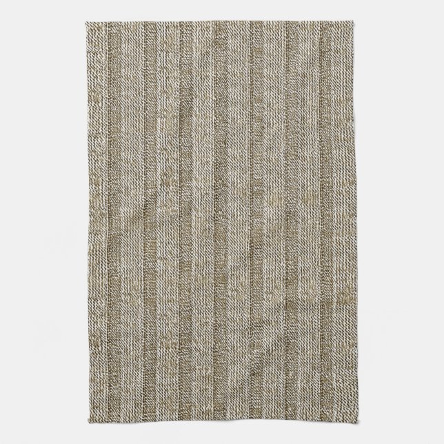 Jersey-Streifenmuster in sanftem Beige Geschirrtuch (Vertikal)