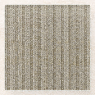 Jersey-Streifenmuster in sanftem Beige Glasuntersetzer