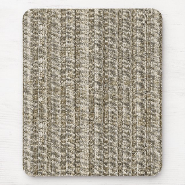 Jersey-Streifenmuster in sanftem Beige Mousepad (Vorne)