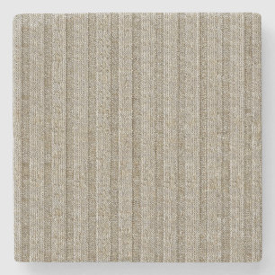Jersey-Streifenmuster in sanftem Beige Steinuntersetzer
