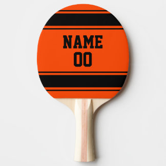 Jersey Style Blue Orange und Black Personalisiert Tischtennis Schläger