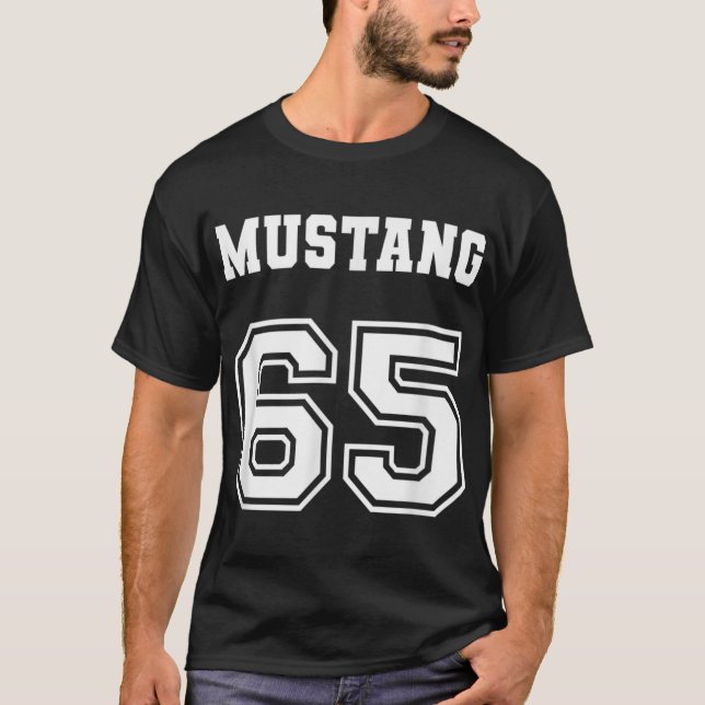 Jersey Style Classic Mustang 65 1965 Pferdeflugpla T-Shirt (Vorderseite)