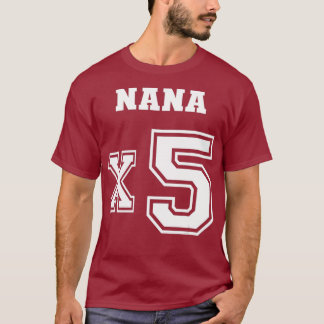 Jersey Style Nana x5 x 5 Großkinder Proud Mama T-Shirt