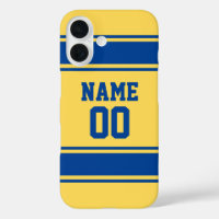 Jersey Style Yellow and Blue Personalisiert Girly